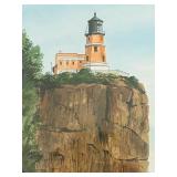P - Framed Print of Split Rock Lighthouse by C. Keith WhiteRock