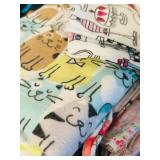 LL - Large Collection of Assorted Printed Fabric Scraps and Fleece Pieces
