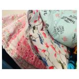 LL - Large Collection of Assorted Printed Fabric Scraps and Fleece Pieces