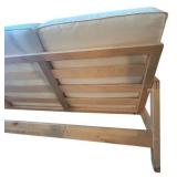 LL - Wood Frame Futon with Cream Cushions