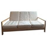 LL - Wood Frame Futon with Cream Cushions