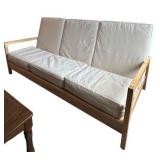 LL - Wood Frame Futon with Cream Cushions