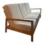 LL - Wood Frame Futon with Cream Cushions