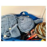LL - Handmade Knitted Blanket with Scarves and Yarn Supplies