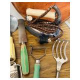 LL - Collection of Vintage Kitchen Utensils and Parri