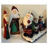 LL - Set of 11 Handcrafted Santa Claus Figurines, Tallest 8 Inches