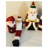 LL - Set of 11 Handcrafted Santa Claus Figurines, Tallest 8 Inches