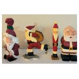 LL - Set of 11 Handcrafted Santa Claus Figurines, Tallest 8 Inches