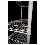 LL - Pair of White Metal Wire Shelving Units