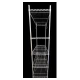 LL - Pair of White Metal Wire Shelving Units