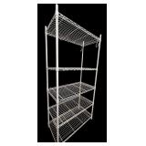 LL - Pair of White Metal Wire Shelving Units