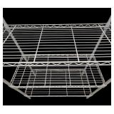 LL - Pair of White Metal Wire Shelving Units