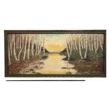 LL - Set of 3 Framed Vintage Landscape Paintings with Glass