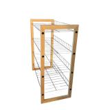 LL - Metal Wire Shelf Rack with Wood Frame