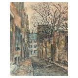 LL - Framed Watercolor Print of Acorn St, Beacon Hill Boston