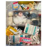 LL - Large Collection of Vintage Sewing Notions, Thread, Buttons, Fabric, and Accessories