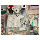 LL - Large Collection of Vintage Sewing Notions, Thread, Buttons, Fabric, and Accessories