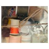 LL - Large Collection of Vintage Sewing Notions, Thread, Buttons, Fabric, and Accessories