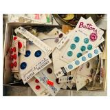 LL - Large Collection of Vintage Sewing Notions, Thread, Buttons, Fabric, and Accessories