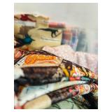 LL - Large Collection of Assorted Fabric and Quilting Material