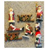 LL - Set of 7 Vintage Handcrafted Santa and Noel Holiday Figurines