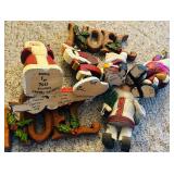 LL - Set of 7 Vintage Handcrafted Santa and Noel Holiday Figurines