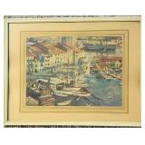 LL - Framed Harbor Scene Artwork Print