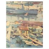LL - Framed Harbor Scene Artwork Print