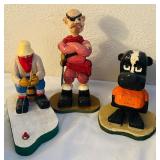 LL - Collection of 15 Hand-Carved Painted Wooden Folk Art Figures