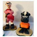 LL - Collection of 15 Hand-Carved Painted Wooden Folk Art Figures