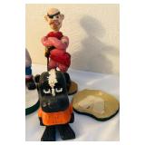 LL - Collection of 15 Hand-Carved Painted Wooden Folk Art Figures