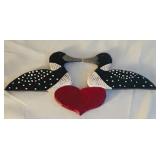 LL - Set of 3 Handcrafted Loon Bird Carvings with Heart Motif