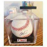 LL - Set of 3 Signed MLB Baseballs with Display Cases and Bert Blyleven Pin plus 1 Unsigned Ball