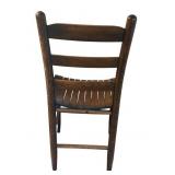 LL - Vintage Wooden Slat Back Dining Chair