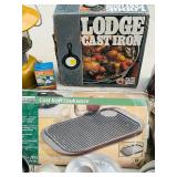 LR - Vintage Camp Cookware Collection with Cast Iron, Percolator, Lantern, and Steamer Kettle