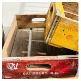 LR/G - Collection of 4 Vintage Wooden Soda Crates - Canada Dry, Cheerwine, Coca-Cola
