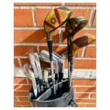 G - Vintage Golf Club Set with Bag and Wood Drivers