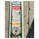 G - Shakespeare Fly Fishing Kit with Vintage Rod and Metal Minnow Bucket