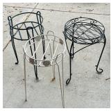 G - Set of 3 Metal Plant Stands, 21 Inch Tall