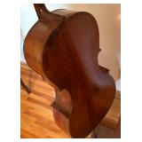 Vintage Cello with Bow and Wooden Stand