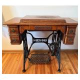 Antique Singer Treadle Sewing Machine Table with Drawers