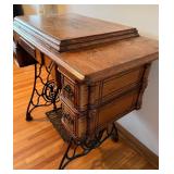 Antique Singer Treadle Sewing Machine Table with Drawers