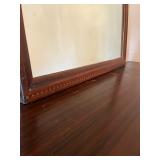 Vintage Wooden Vanity with Mirror and Fluted Legs