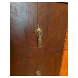 Vintage Wood Tall Chest of Drawers with Ornate Pulls