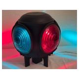 DR - Vintage Dressel Railroad Signal Light 10 Inch Black with Red and Blue Lenses