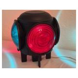 DR - Vintage Dressel Railroad Signal Light 10 Inch Black with Red and Blue Lenses