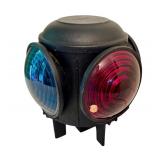 DR - Vintage Dressel Railroad Signal Light 10 Inch Black with Red and Blue Lenses