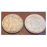 Pair of 1926-S and 1926-D Peace Silver Dollars