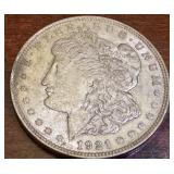 Pair of 1921 Morgan Silver Dollars US Coins