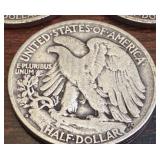 Set of 3 1935 Walking Liberty Half Dollars (S, D, and Philadelphia Mintmarks)